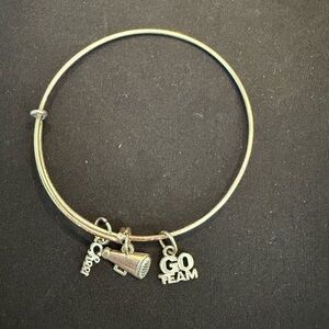 Silver Cheerleader Charm Bangle